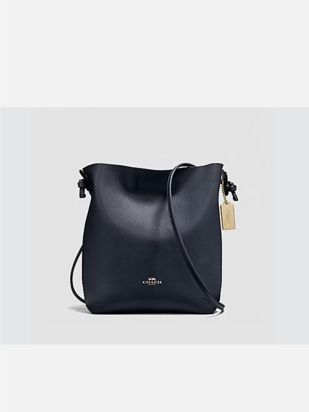 Coach Crossbody Derby dark navy Pebble Leather Suede Interior F58661 excellent